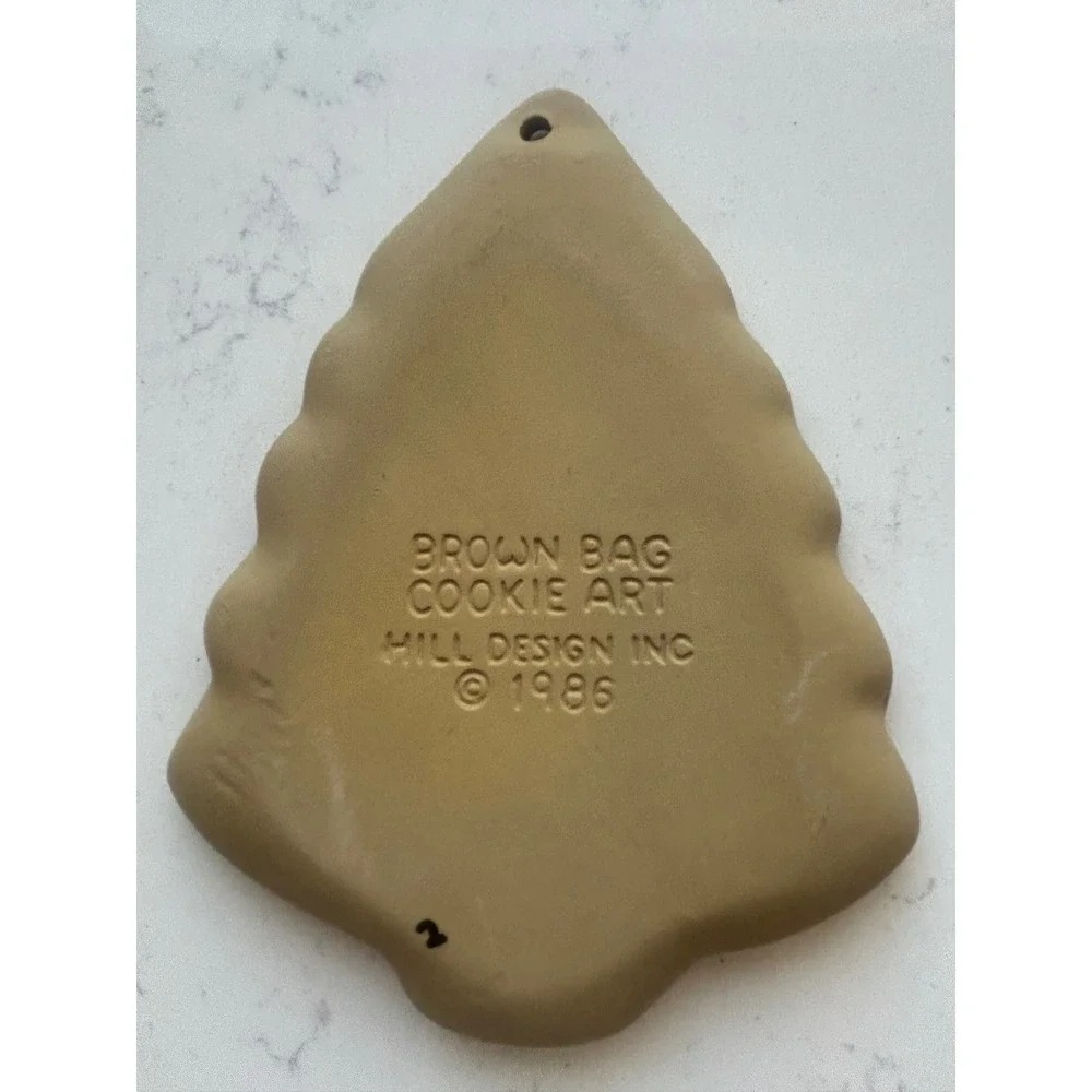 Vintage 1986 Brown Bag Cookie Art Christmas Tree Stoneware Mold Hill Design‎ Inc